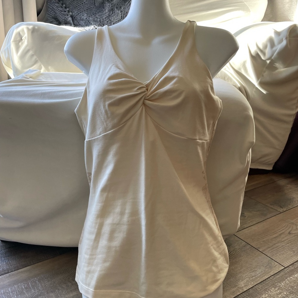 Prana twist front cream tank